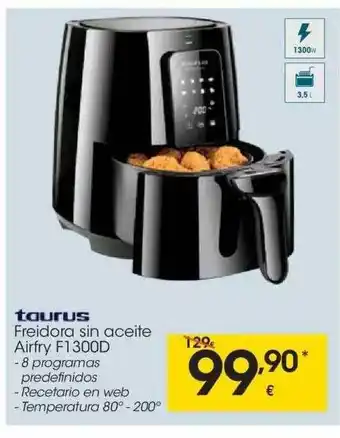Eroski Taurus Freidora Sin Aceite Airfry F1300d oferta