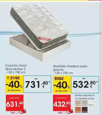 Eroski Colchón Gold Normactive 2 Abatible Madera Suelo Glaciar oferta