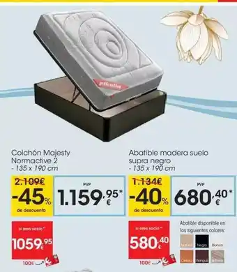 Eroski Colchón Majesty Normactive 2 Abatible Madera Suelo Supra Negro oferta
