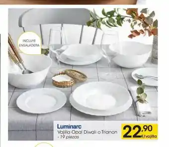 Eroski Luminarc Vajilla Opal Diwali O Trianon 19 Piezas oferta