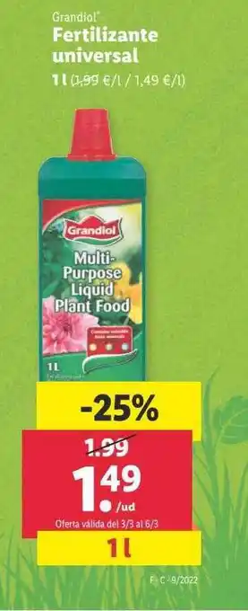 Lidl Grandiol Fertilizante Universal oferta