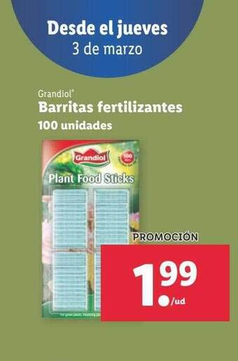 Lidl Grandiol Barritas Fertilizantes oferta