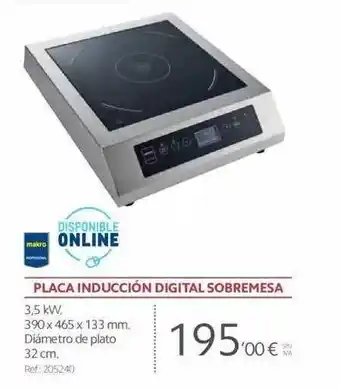 Makro Placa Inducción Digital Sombremesa oferta