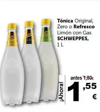 Masymas Tónica Original Zero O Refresco Limón Con Gas Schweppes oferta