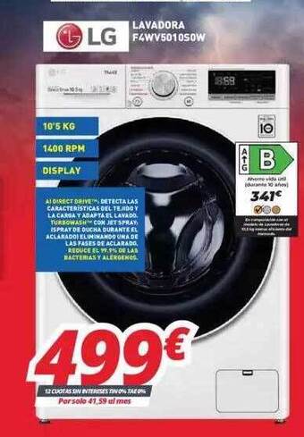 Mi electro Lg Lavadora F4wv5010s0w oferta