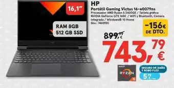 Worten Hp Portátil Gaming Victus 16-e0079ns oferta