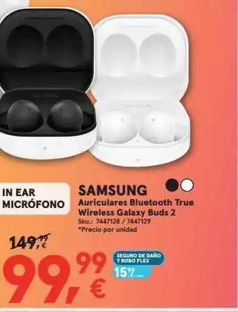 Worten Samsung Auriculares Bluetooth True Wireless Galaxy Buds 2 oferta