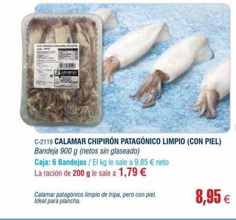Abordo Calamar Chipirón Patagónico Limpio oferta