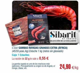 Abordo Gambas Rayadas Grandes Extra (áfrica) oferta