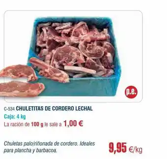 Abordo Chuletitas De Cordero Lechal oferta