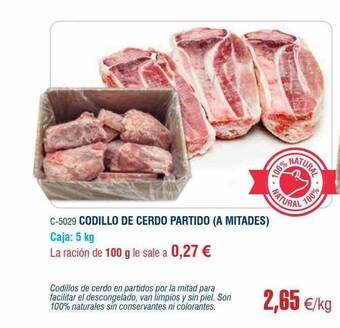 Abordo Codillo De Cerdo Partido oferta