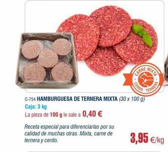 Abordo Hamburguesa De Ternera Mixta oferta
