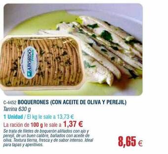 Abordo Boquerones (con Aceite De Oliva Y Perejil) oferta