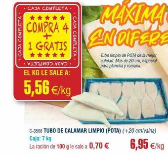 Abordo Tubo De Calamar Limpio Pota oferta
