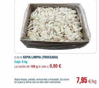 Abordo Sepia Limpia Troceada oferta