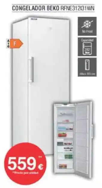 Milar Congelador Beko Rfne312131wn oferta