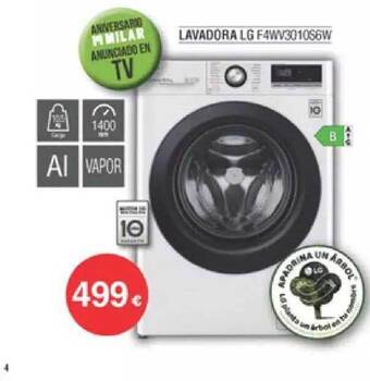 Milar Lavadora Lg F4wv3010s6w oferta
