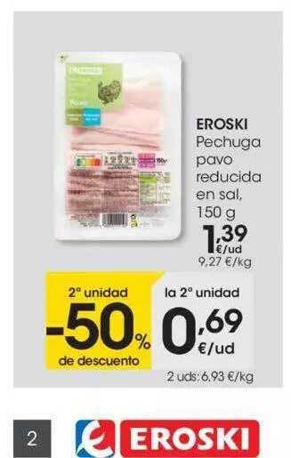 Eroski Eroski Pechuga Pavo Reducida En Sal oferta