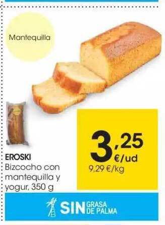 Eroski Eroski Bizcocho Con Mantequilla Y Yogur oferta