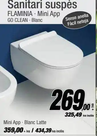 Sanitari Suspès Flaminia Mini App Go Clean Blanc