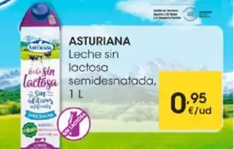 Eroski Asturiana Leche sin lactosa semidesnatada 1L oferta
