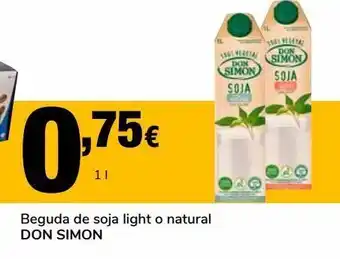 Supeco Beguda de soja light o natural don simon oferta