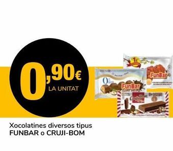 Supeco Chocolatinas varios tipos, funbar o cruji-bom oferta