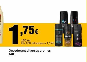 Supeco Desodorante varios aromas, axe oferta