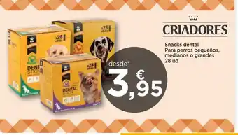 TiendAnimal Snacks dental para perros pequeños, medianos o grandes criadores oferta