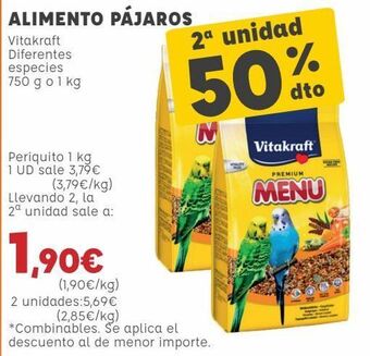 Kiwoko Alimento pájaros vitakraft diferentes especies oferta