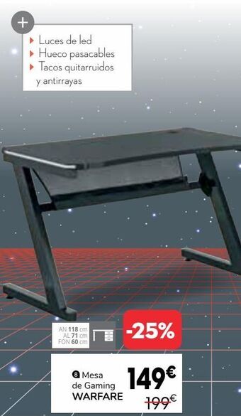 Conforama Mesa de gaming warfare oferta