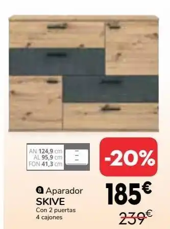 Conforama Aparador skive con 2 puertas 4 cajones oferta