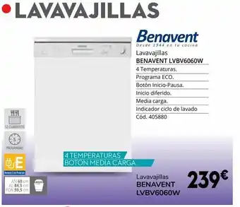 Conforama Lavavajillas benavent lvbv6060w oferta