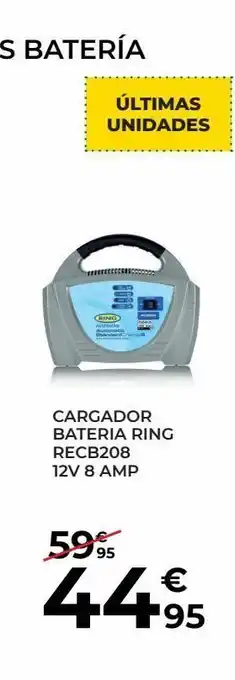 Cargador de bateria ring recb208 12v 8amp