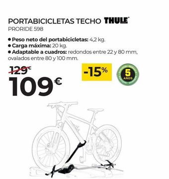 Feu Vert Portabicicletas de techo thule oferta