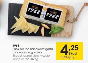 Eroski 1968 bi-pack queso viejo mezcla leche cruda, 400 g oferta