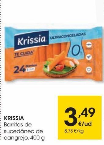 Eroski Krissia barritas de sucedáneo de cangrejo, 400 g oferta