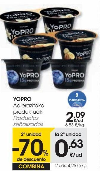 Eroski Yopro productos señalizados oferta