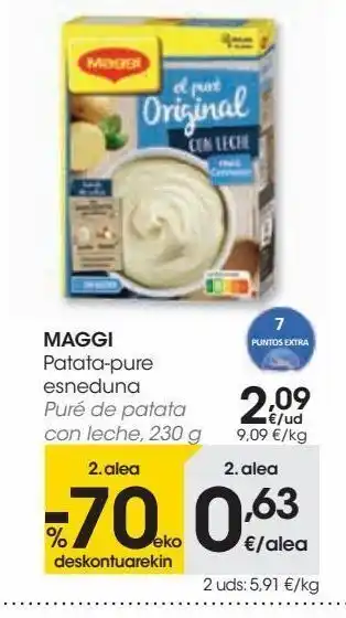 Eroski Maggi puré de patata con leche oferta