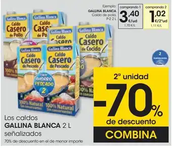Eroski Los caldos gallina blanca 2 l señalizados oferta