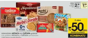 Eroski Las galletas artiach y cuétara señalizados oferta