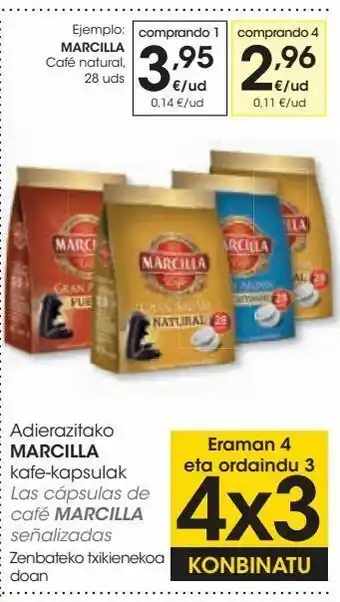 Eroski Las cápsulas de café marcilla señalizadas oferta