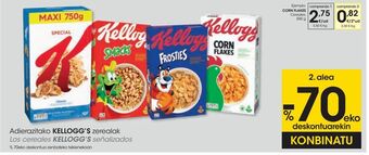 Eroski Los cereales kellogg´s señalizados oferta