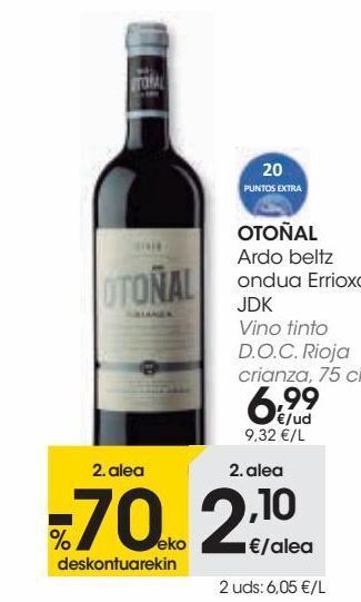 Eroski Otoñal vino tinto d.o.c. rioja crianza oferta