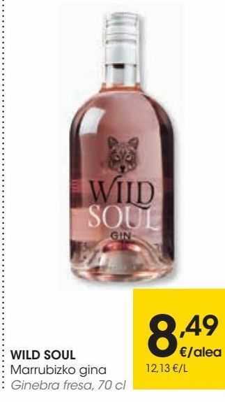 Eroski Wild soul ginebra fresa oferta
