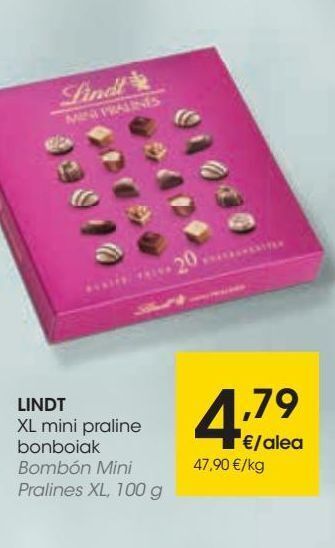 Eroski Lindt bombón mini pralines xl oferta