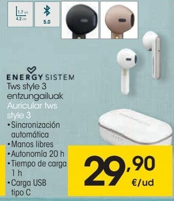 Eroski Energy sistem auricular tws style 3 oferta