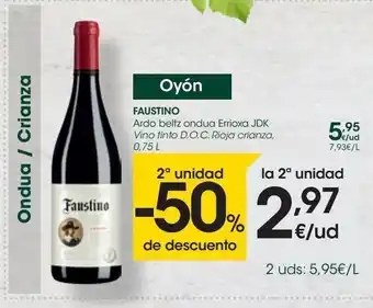 Eroski Vino tinto d.o.c. rioja crianza, 0,75 l faustino oferta