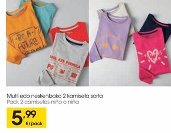 Eroski Pack 2 camisetas niño o niña oferta