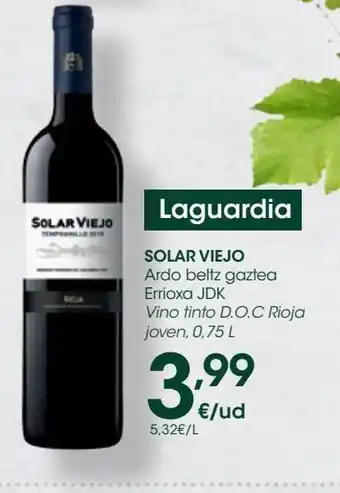 Eroski Vino tinto d.o.c. rioja joven, 75 cl solar viejo oferta